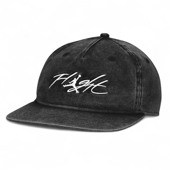 Nike Jordan Flight 5 Panel Pro Cap‎ Mens Hat Adult M/L Black Fade Strapback NEW - Picture 1 of 14